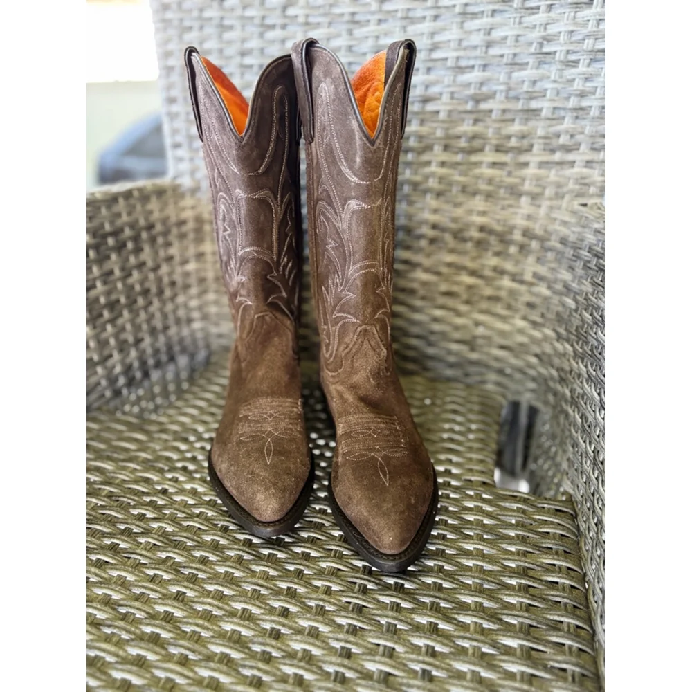 Frye NEW! Vintage Billy Suede Leather Embroidered Boots - Picture 5 of 8